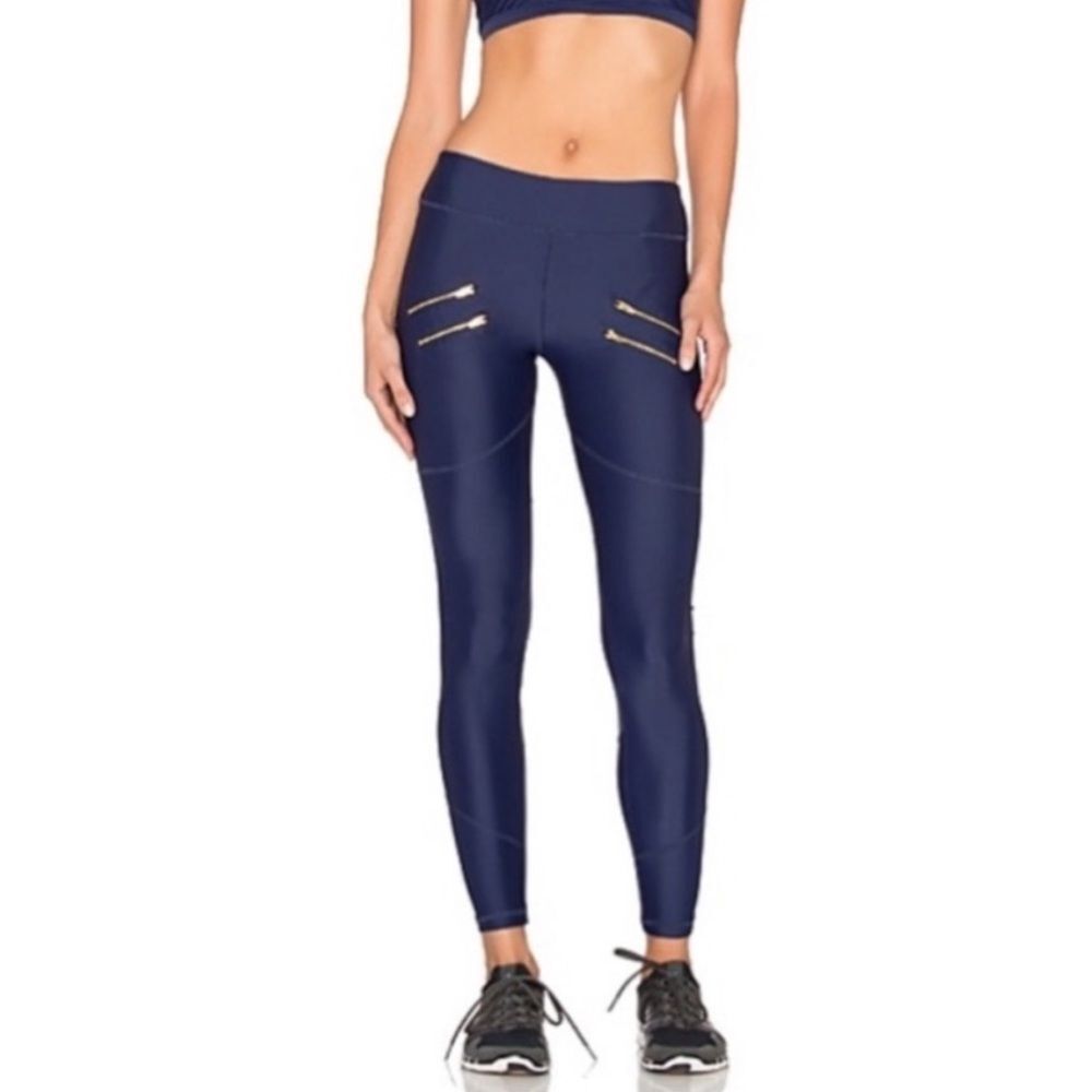 Varley Double Zip Full Length Athletic tight/Leggings Navy Size Small